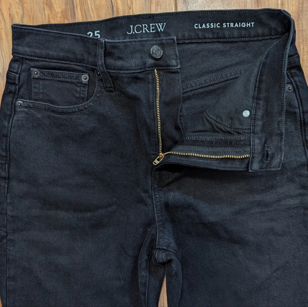 J. Crew Classic Straight Denim Jean in Black Wash Women's Size 25 Like New - Picture 3 of 6